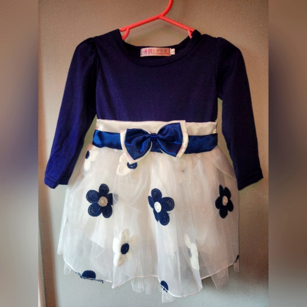 Blue and White Party Dress